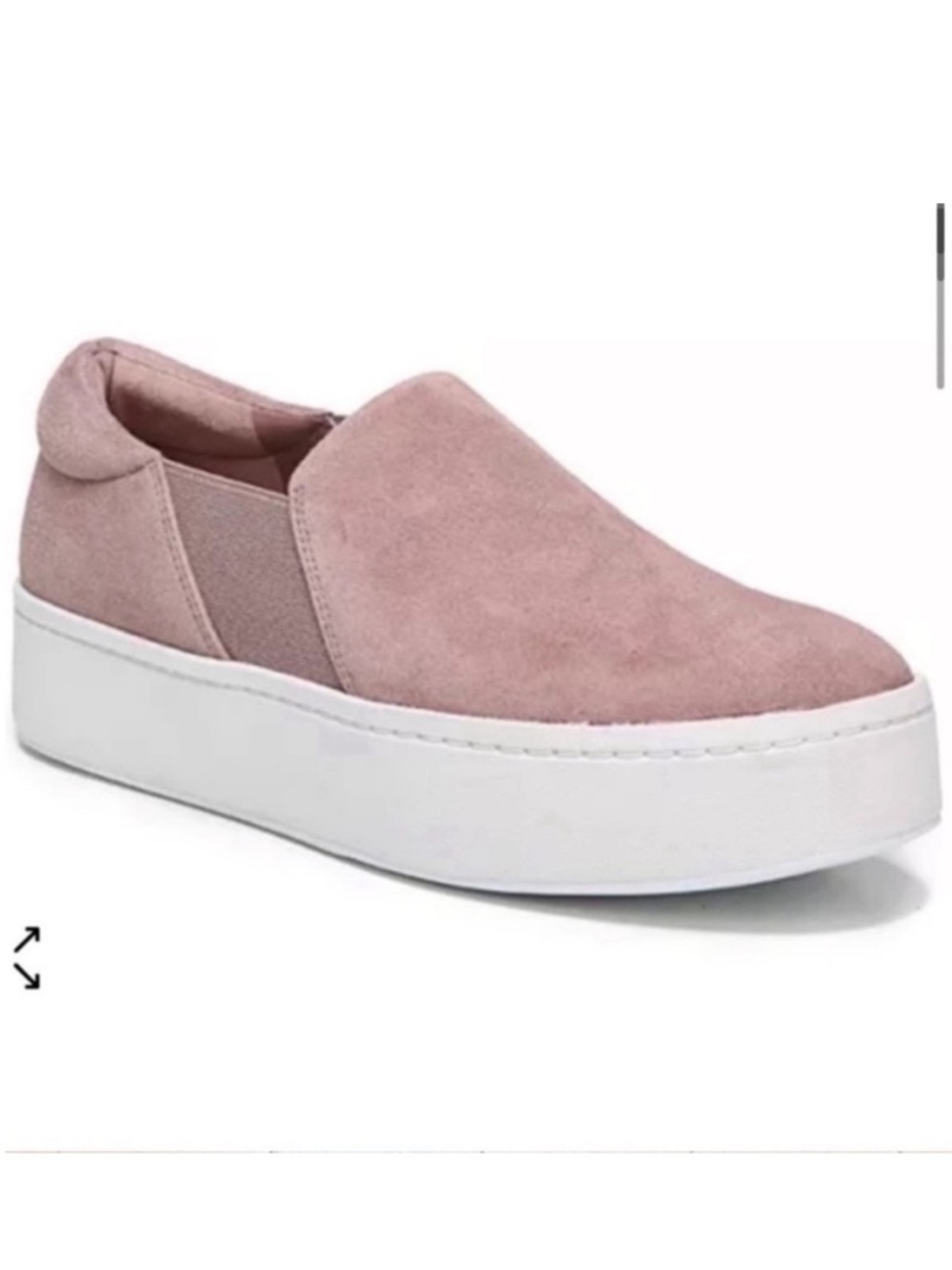 Vince Warren Dusty Rose Pink Suede Platform Slip on Sneakers size nine (9)